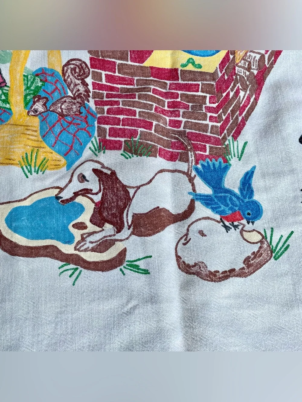Vintage BBQ Full Apron Color Transferware Barbecue Chef Animals Papa Geno 50’s